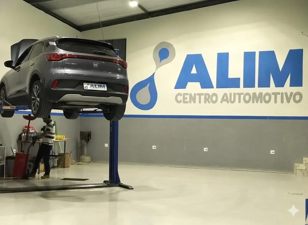 Equipamentos Modernos ALIM Infraestrutura profissional de oficina mecânica ALIM em Betim com equipamentos modernos de elevação e diagnóstico