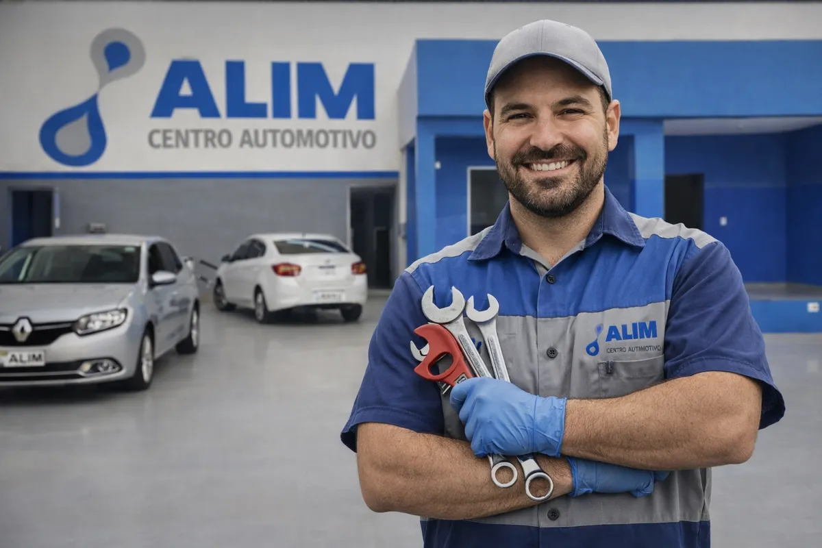 Mecânico de confiança em Betim atendendo cliente na Alim Centro Automotivo