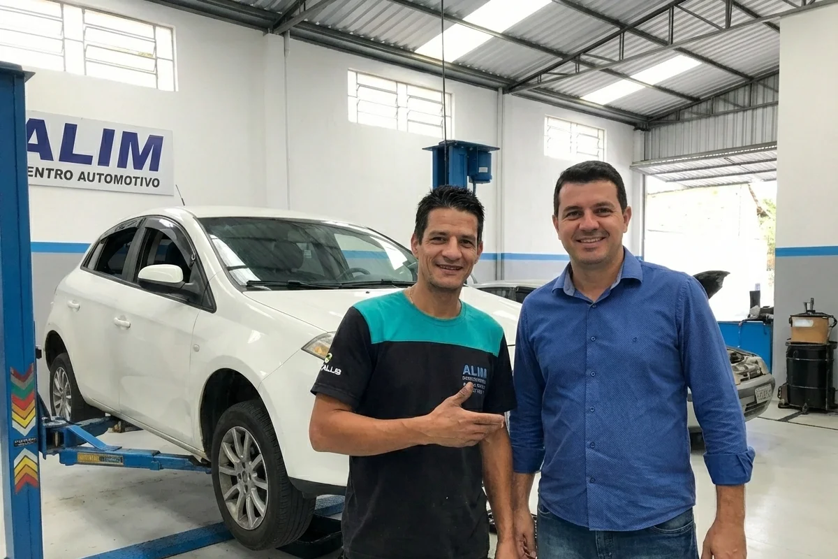 Cliente satisfeito com serviços da oficina mecânica perto de mim - Alim Centro Automotivo Betim